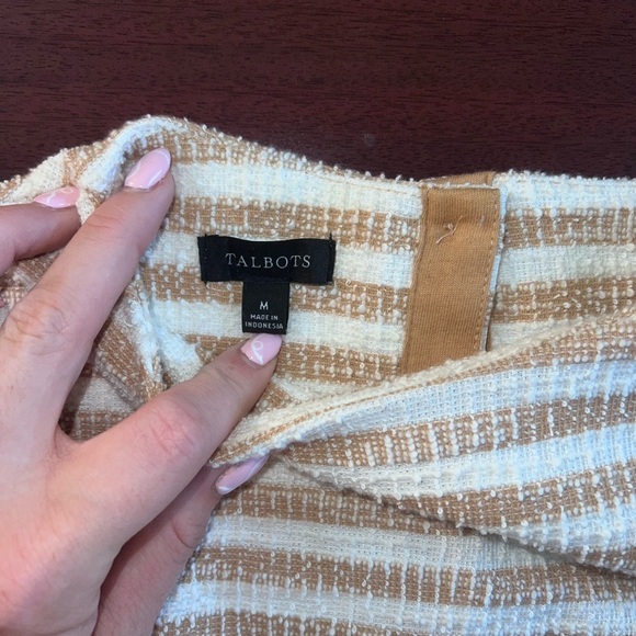 Talbots Beige and White Striped Top - Picture 2 of 3
